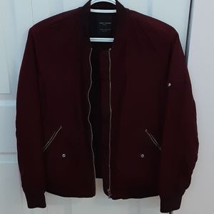 Burgundy bomber jacket